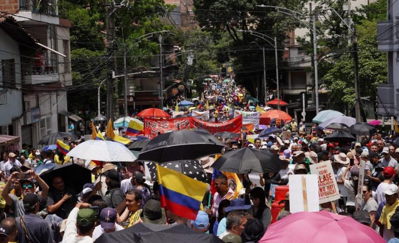 Viaje y cierre de la movilización del Día del Trabajo en Antioquia
