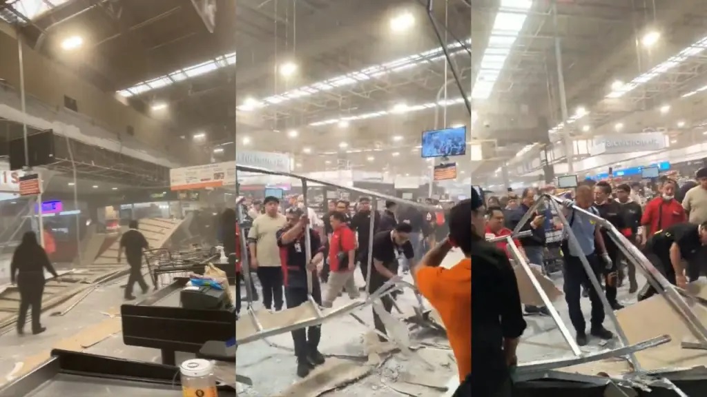 Caer en el techo de un supermercado genera caos y dejando varios heridos

 – Ojo critico