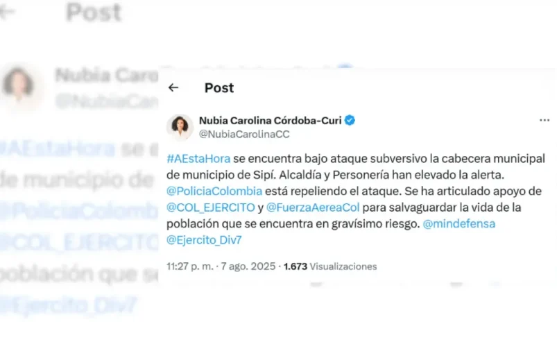 Gobernador de Chocó Alerta con un ataque constante en la comuna Sipí
 – Ojo critico