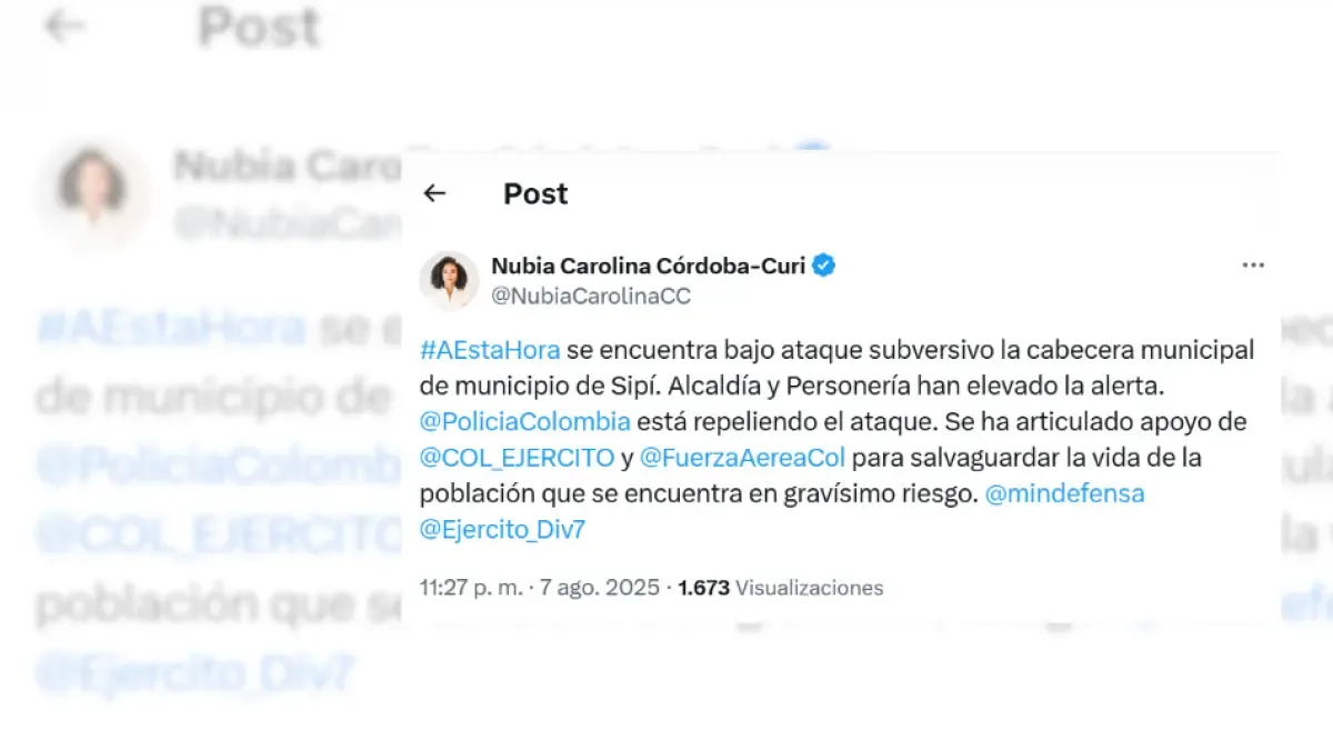 Gobernador de Chocó Alerta con un ataque constante en la comuna Sipí

 – Ojo critico