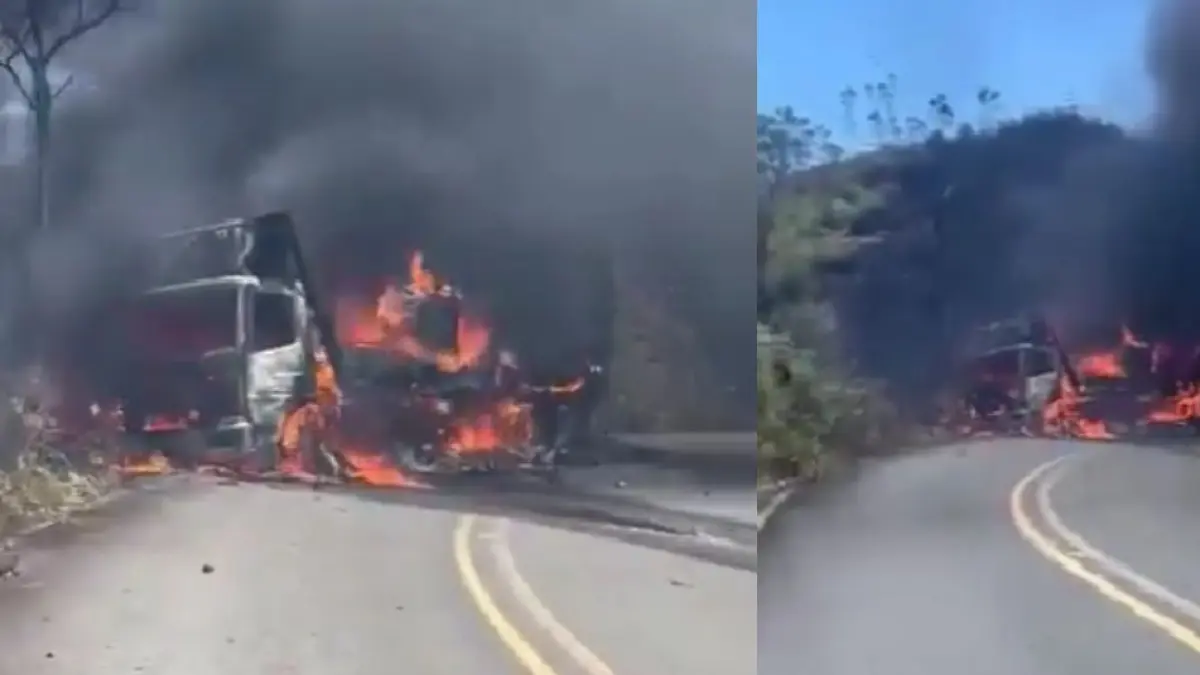 Examinan la quema de camiones, aparentemente de las tiendas D1, en Anorí, Antioquia; Eln sería el principal sospechoso
 – Ojo critico