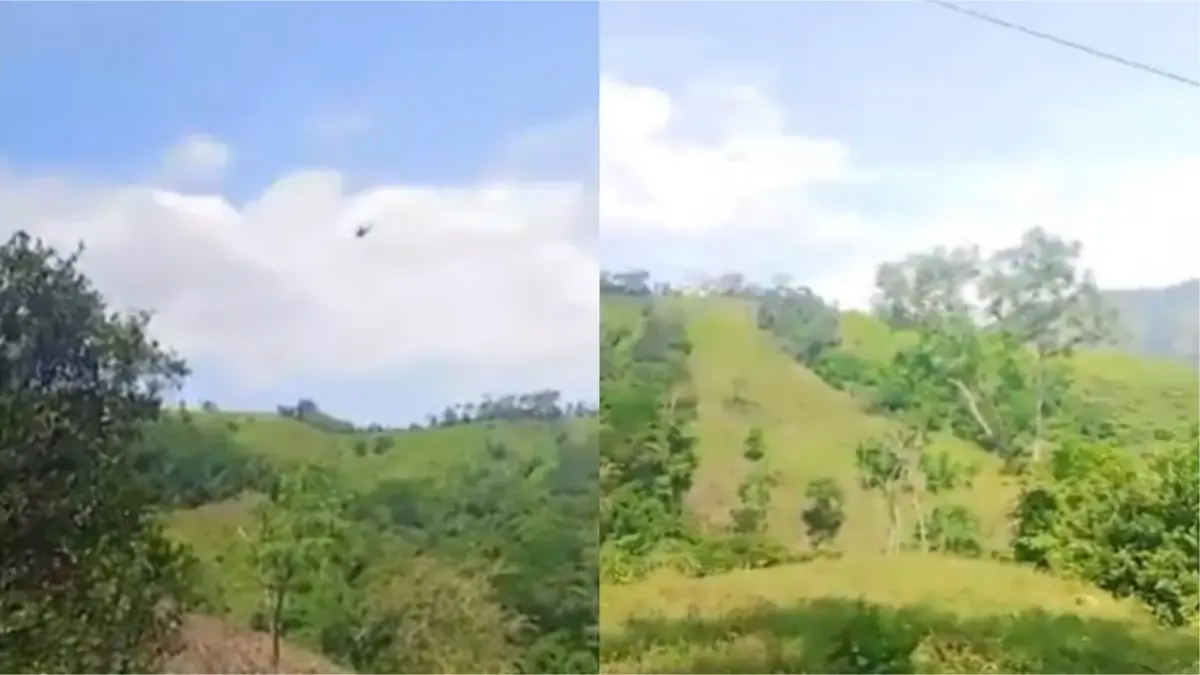 Este es el momento en que el helicóptero policial en las zonas rurales en Amalfi, Antioquia

 – Ojo critico