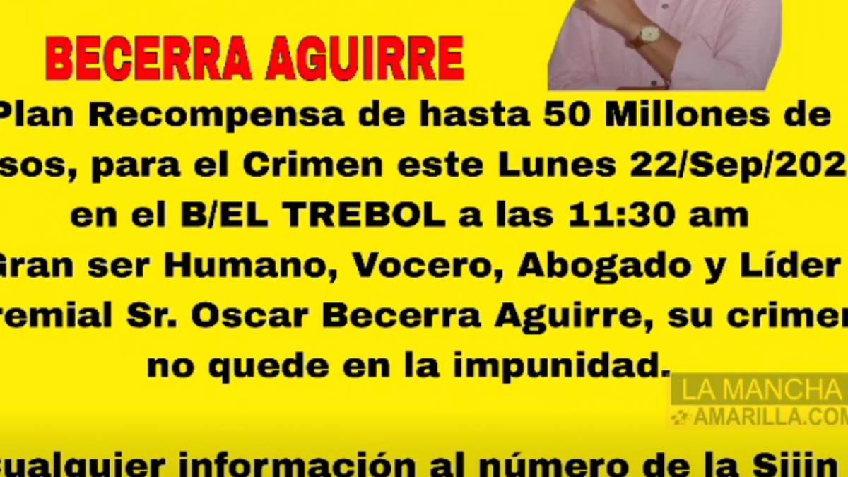 ¿Quién fue el líder y abogado de ÓScar Becerra Aguirre, presidenta de uno de Jac Cali, quien fue asesinado? Nuevos detalles de su asesinato
 – Ojo critico