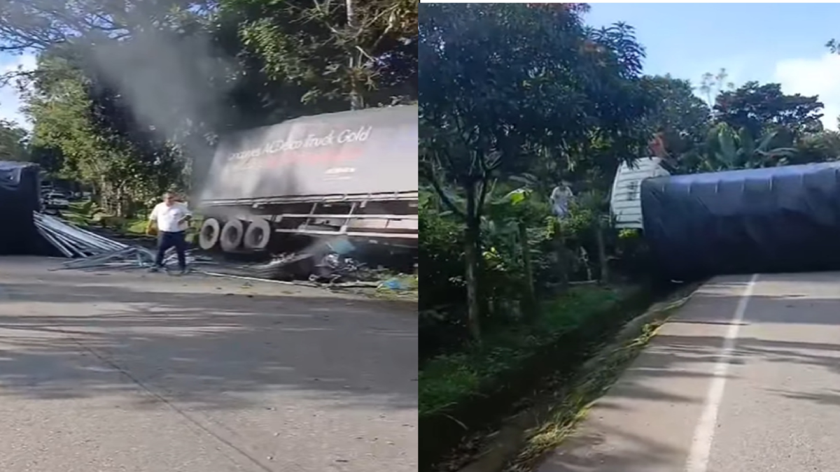 Dos camiones chocaron y provocaron un vuelco, el corredor está completamente cerrado

 – Ojo critico