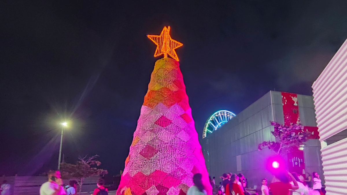 Barranquilla ya puede disfrutar del primer árbol de Navidad tejido a crochet de Colombia, exhibido en el Gran Malecón

 – Ojo critico