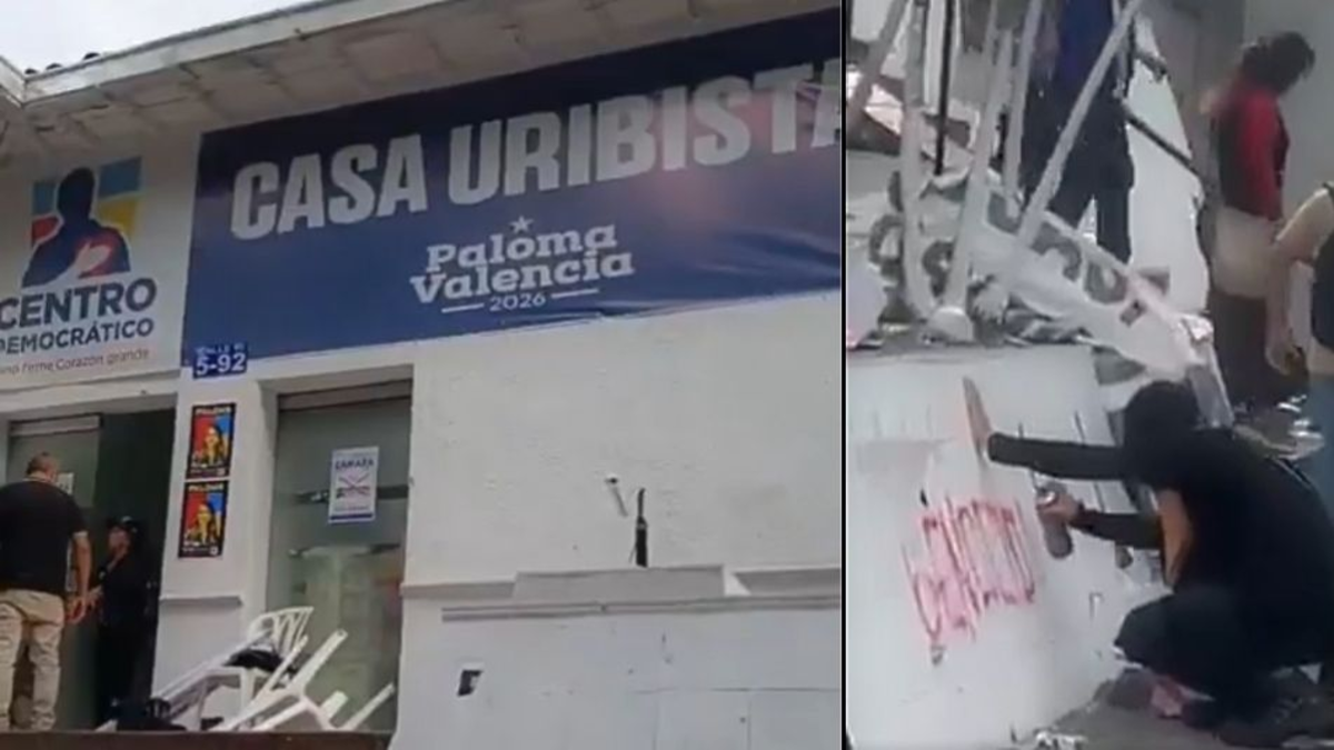 La sede del Centro Democrático en Neiva fue blanco de vandalismo y ataques durante movilizaciones nacionales por un salario mínimo

 – Ojo critico