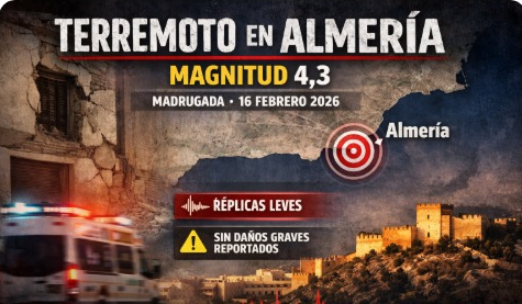 Un terremoto de magnitud 4,3 sacude Almería a primera hora de la mañana sin daños graves

 – Ojo critico