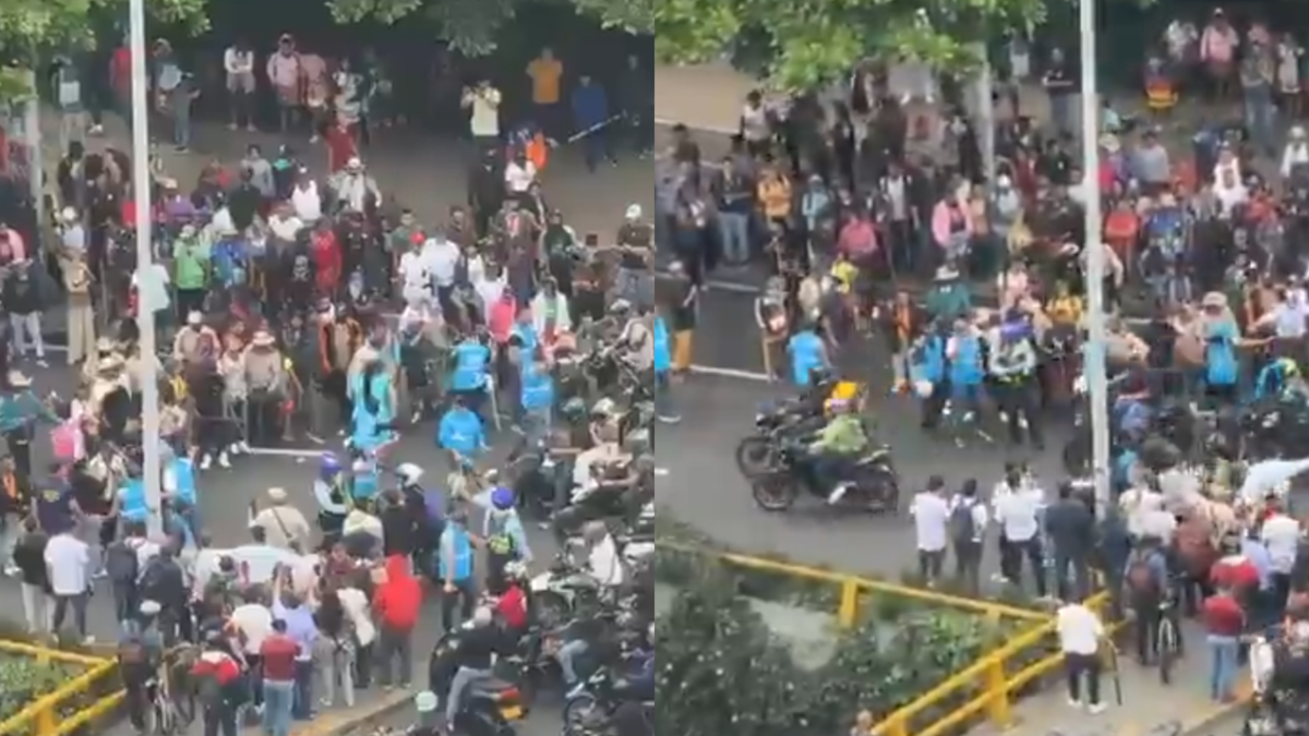Motociclistas y peatones chocan con mineros indígenas en Medellín para reabrir el cruce a vehículos en el sector de La Alpujarra

 – Ojo critico