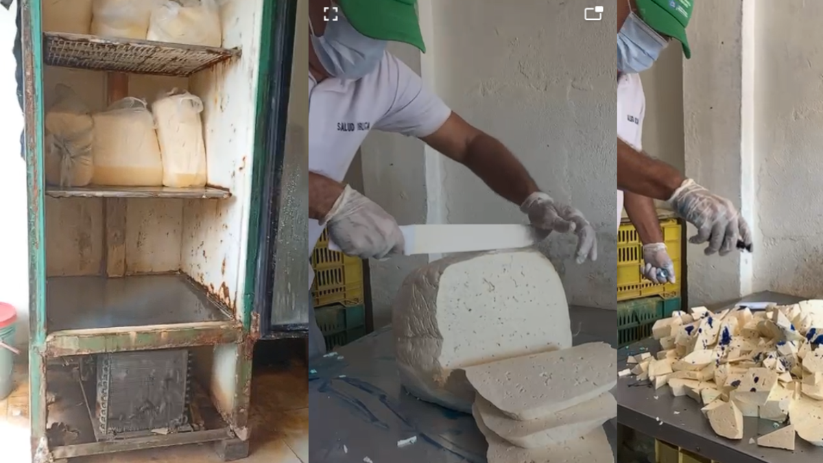 Ordenan destrucción de 52 kilogramos de queso costeño; Ordenan cierre del punto de venta por manejo inadecuado del producto

 – Ojo critico