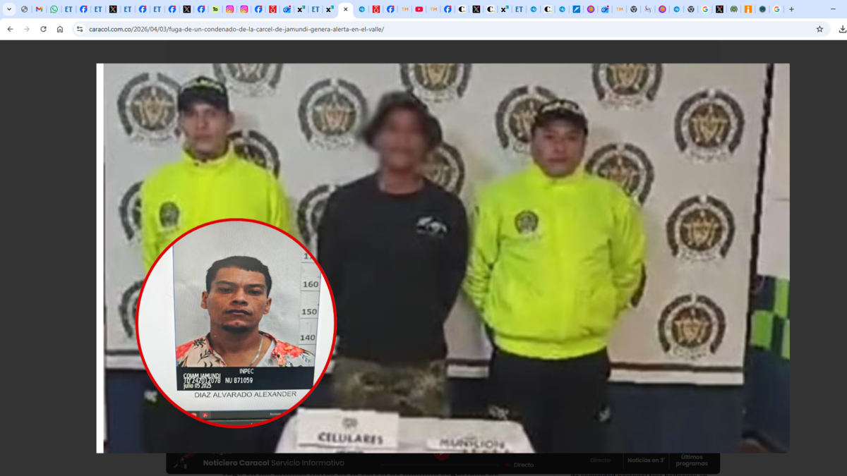 Rescatan al «Monstruo de Anapoima» al día siguiente de su fuga del penal de Jamundí; Su ausencia fue descubierta el Viernes Santo

 – Ojo critico